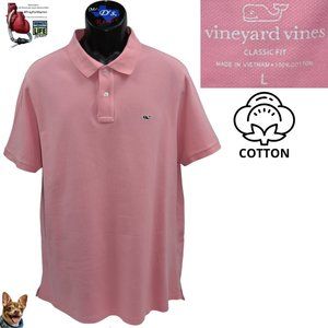 Vineyard Vines L Pink Classis Fit 100% Cotton Polo